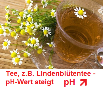 Tee, z.B. Lindenbltentee, der
                              pH-Wert steigt