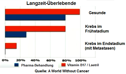 Statistik bei
                    Krebsheilungen: Gift-Pharma gegen Vitamin B17