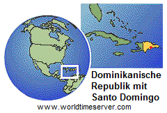 Karte der Dominikanischen
                      Republik mit Santo Domingo