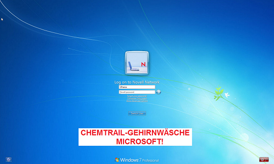 Die Benutzeroberfl�che von Windows 7 mit
                      Chemtrail-Gehirnw�sche von Microsoft