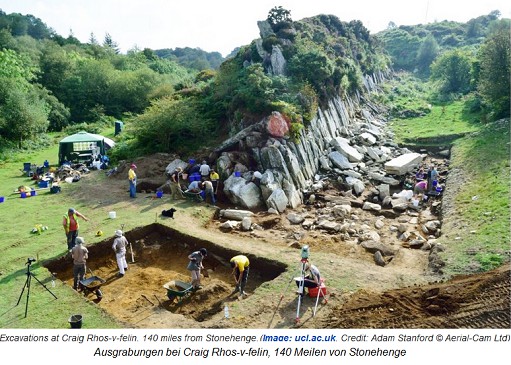 Einer der
Blaustein-Steinbrüche für Stonehenge in Wales Einer der Blaustein-Steinbrüche für
Stonehenge in Wales