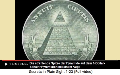 Das strahlende Pyramidion auf der Pyramide
                      auf dem 1-Dollar-Schein