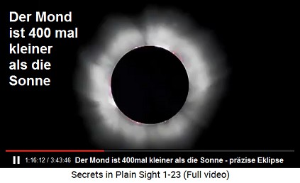 Der Mond ist 400mal kleiner als die Sonne
                        und bewirkt eine perfekte Eklipse
                        (Sonnenfinsternis)