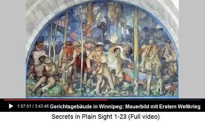 Winnipeg: Legislative Building, mural painting
                    of WWI