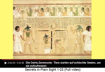 Osiris dead soul ceremony: animals are waiting
                    for bad souls to eat