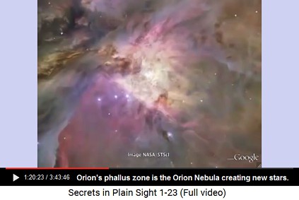 Orion's phallus is Orion Nebula fertile zone
                      where lots of new stars are born