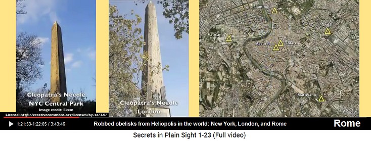 Robbed obelisks of Heliopolis put in the
                      world in New York, in London, and in Rome