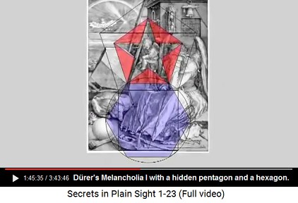 Albrecht Dürer's "Melancholia I"
with a hidden pentagon and a hidden pentagon Albrecht Dürer's "Melancholia I" with
a hidden pentagon and a hidden pentagon
