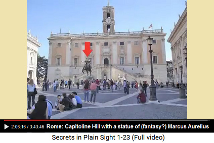 Capitoline Hill
in Rome with a statue of (fantasy?) Marcus
Aurelius Capitoline Hill in Rome with a statue of
(fantasy?) Marcus Aurelius