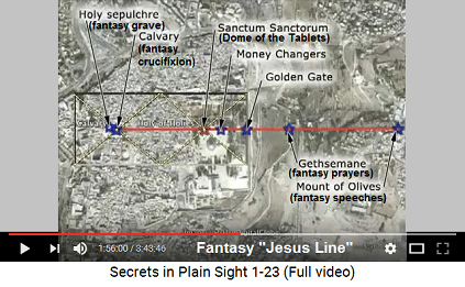Fantasy "Jesus Line"
                                    from the Mount of Olives to the
                                    fantasy crucifixion - map