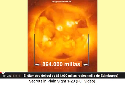 el diámetro del sol es 864.000 millas                         reales (milla de Edimburgo)