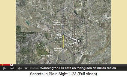 Washington DC, la esquema vial con los                         triángulos que todos están con distancias de la                         milla real
