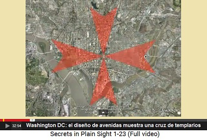 Washington DC,                                         el diseño vial muestra una cruz                                         de templarios