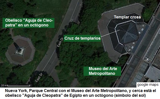 Parque Central: se ve el Museo del Arte
                    Metropolitano, y cerca est el obelisco "Aguja
                    de Cleopatra" de Egipto en un octgono