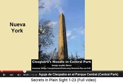 un obelisco "Aguja de Cleopatra" en                     el Parque Central (Central Park)