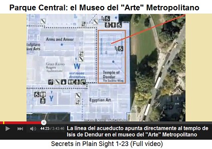 Parque Central (Central Park): la lnea del
                    acueducto apunta directamente al templo de Isis de
                    Dendur en el Museo del Arte Metropolitano