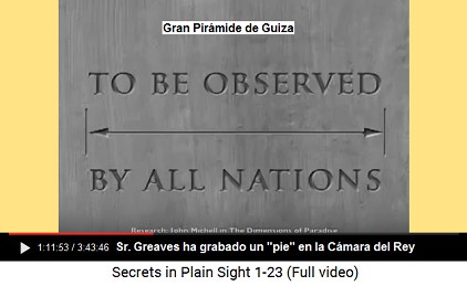 El Sr. Greaves ha
grabado un "pie" en la Cámara del Rey El Sr. Greaves ha grabado un "pie"
en la Cámara del Rey