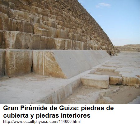 Gran Pirmide, piedras de
                    cubierta y piedras interiores
