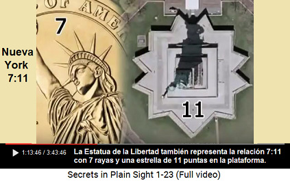 La Estatua de la Libertad también
representa la relación 7:11 con 7 rayos La Estatua de la Libertad también
representa la relación 7:11 con 7 rayos