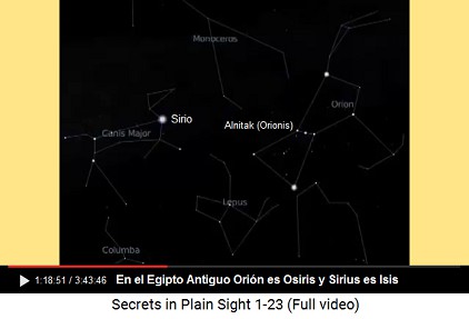 Las constelaciones con la estrella Sirio (en
                      el Canis Mayor) y con la estrella Alnitak (en el
                      cinturón del Orión)