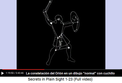 La constelacin del Orin en un dibujo
                      "normal" con espada, cuchillo y escudo