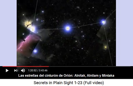 Llas estrellas del cinturn del Orin:
                      Alnitak, Alnilam y Mintaka