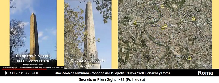 Obeliscos robados de Heliopolis puestos en el
                      mundo en Nueva York (NYC), en Londres y en Roma