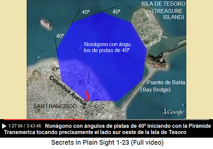 San Francisco, el nonágono sale de la
Pirámide Transamerica tocando precisamente a la Isla
de Tesoro San Francisco, el nonágono sale de la Pirámide
Transamerica tocando precisamente a la Isla de
Tesoro