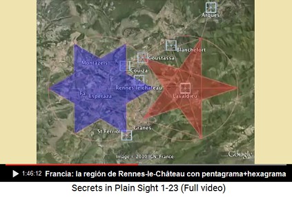 Región de Rennes-le-Château con
un pentagrama y un hexagrama Región de Rennes-le-Château con un pentagrama y
un hexagrama