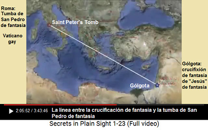 La línea entre la crucifixión
de fantasía en Gólgota de "Jesús" de
fantasía y la tumba de San Pedro de fantasía del
Vaticano gay+estéril La línea entre la crucifixión de fantasía en
Gólgota de "Jesús" de fantasía y la
tumba de San Pedro de fantasía del Vaticano
gay+estéril