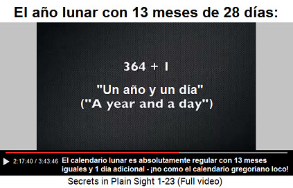 El
calendario lunar es absolutamente regular con 13
meses iguales y 1 día adicional - ¡no como el
calendario gregoriano loco! El calendario lunar es absolutamente regular
con 13 meses iguales y 1 día adicional - ¡no como
el calendario gregoriano loco!