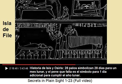 Historia
de Isis y Osiris: 28 palos simbolizan 28 días para
un mes lunar, y el pene que falta es el símbolo
para 1 día adicional para cumplir el año lunar a
365 días. Historia de Isis y Osiris: 28 palos
simbolizan 28 días para un mes lunar, y el pene
que falta es el símbolo para 1 día adicional para
cumplir el año lunar a 365 días.