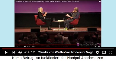 Claudia von Werlhof mit Moderator Vogt von
                        quer-denken.tv