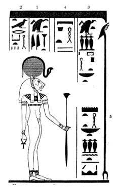 Gott
Bastet hält ein Papyrusszepter; aus: G.
Wilkinson: The Manners and Customs of the
ancient Egyptians. London 1878 Gott
Bastet hält ein Papyrusszepter; aus: G.
Wilkinson: The Manners and Customs of the
ancient Egyptians. London 1878