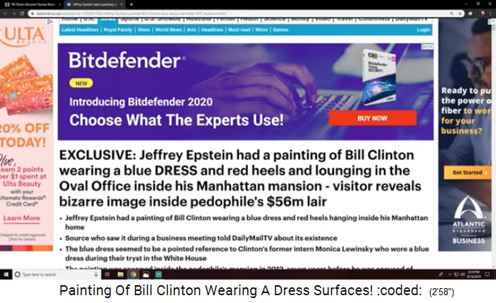Artikel �ber Bill Clinton auf
                  einem Bild mit blauem Kleid und roten High Heels im
                  Oval Office (Regierungssitz)