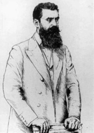 Rassist Theodor Herzl,
                    Zeichnung 1903