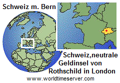 Karte von Europa mit der
                    Schweiz mit Bern (Worldtimeserver)