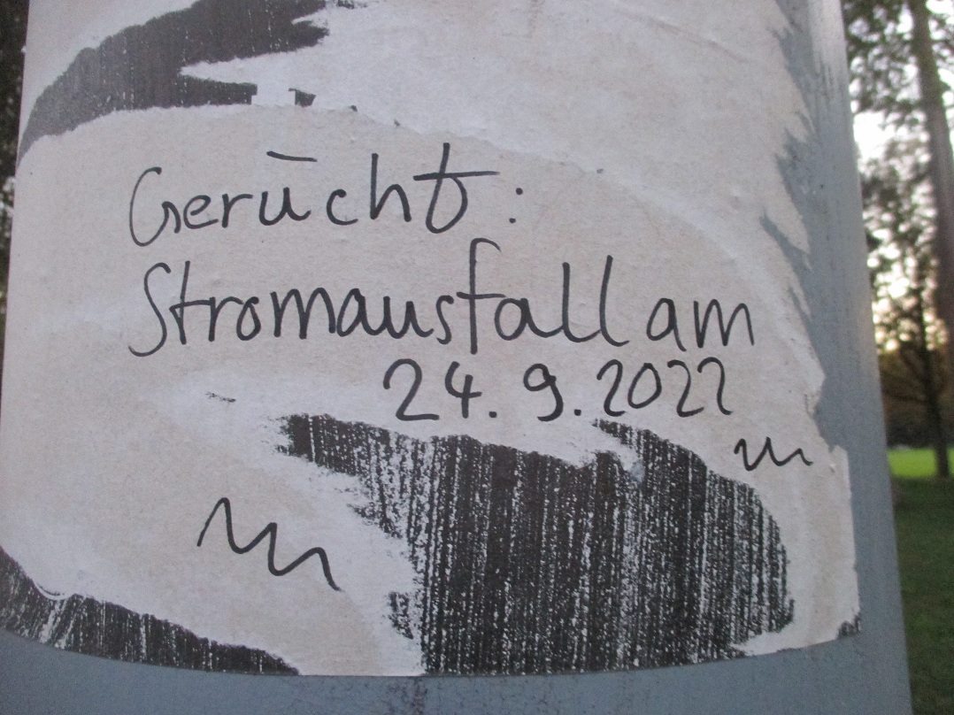 Ger�cht 19.9.2022:
                  Stromausfall am 24.9.2022 - Graffito in Basel
